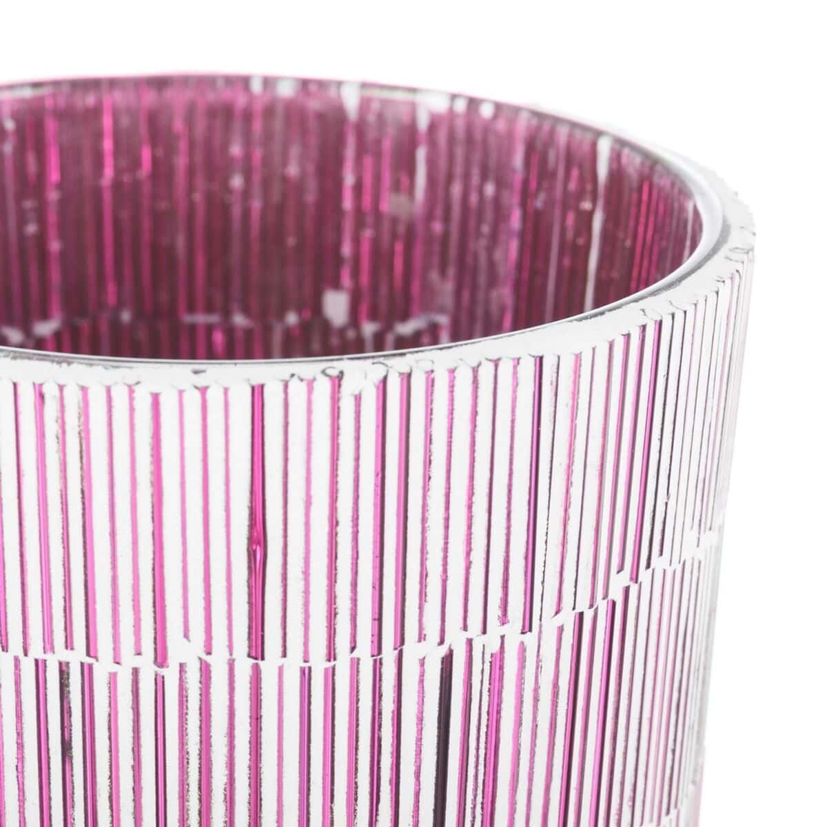 Bougeoir Rose Verre Céramique 13x10cm 1